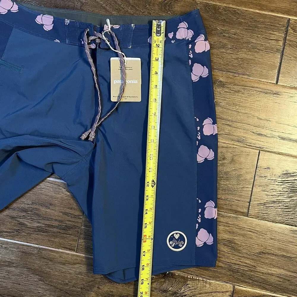 NEW Patagonia Hydropeak Boardshorts Mens 29 19inch Gerry Patch Tidepool Blue $85